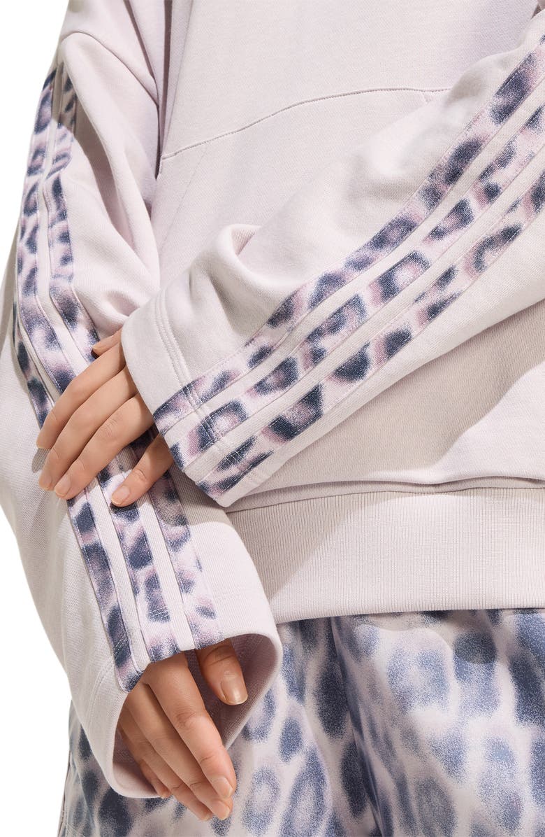 adidas Printed 3-Stripe Hoodie, Alternate, color, Ice Purple/ Multicolor