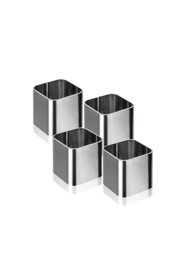 Stile By Pininfarina Napkin Rings - 4 Pieces, Main, color, Silver