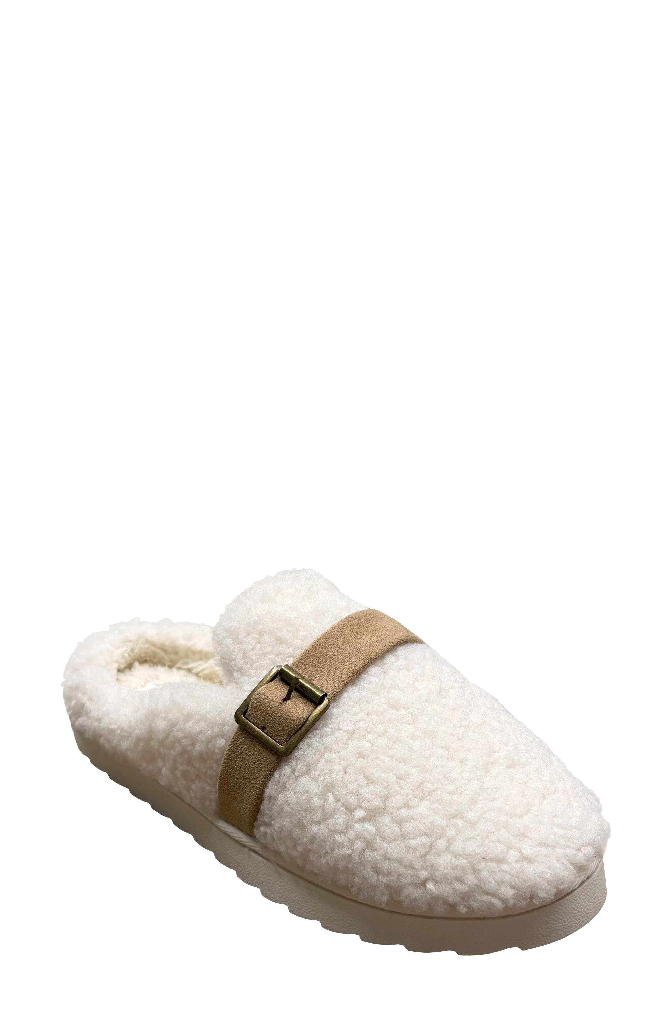 Sherpa Microsuede Belt Scuff Slipper