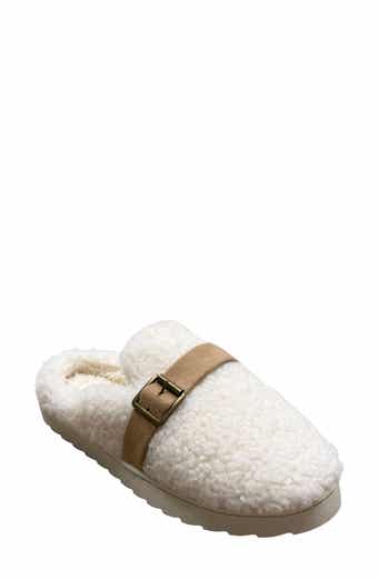 Sherpa Microsuede Belt Scuff Slipper