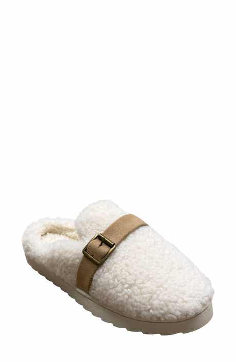 Sherpa Microsuede Belt Scuff Slipper