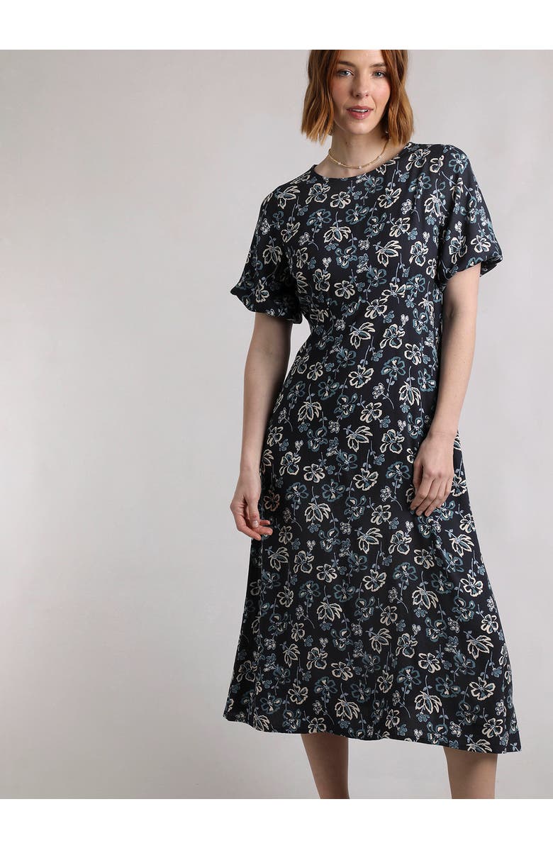 Weird Fish Everly Printed Dress, Main, color, Black Iris