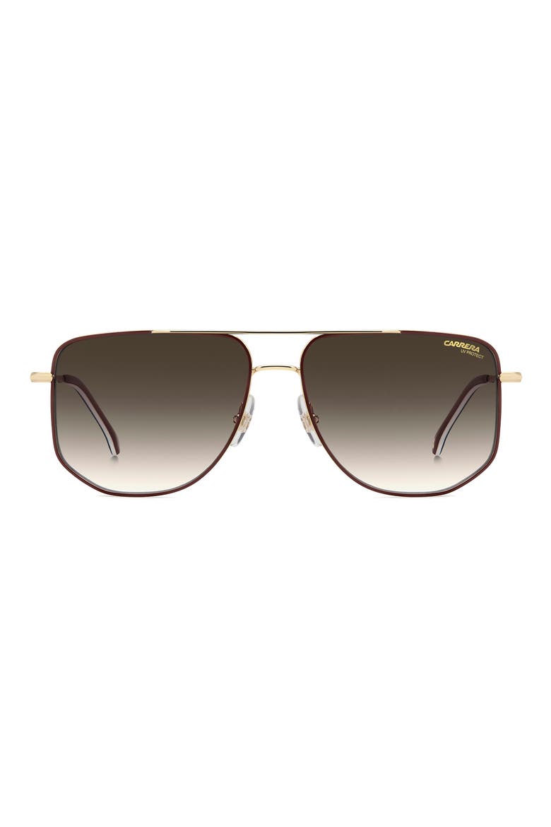 59mm Gradient Navigator Sunglasses, Main, color, GOLD BURGUNDY/ GREEN SHADED