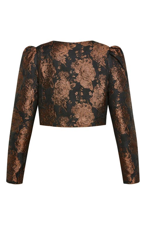 City Chic Ana Floral Jacket In Black