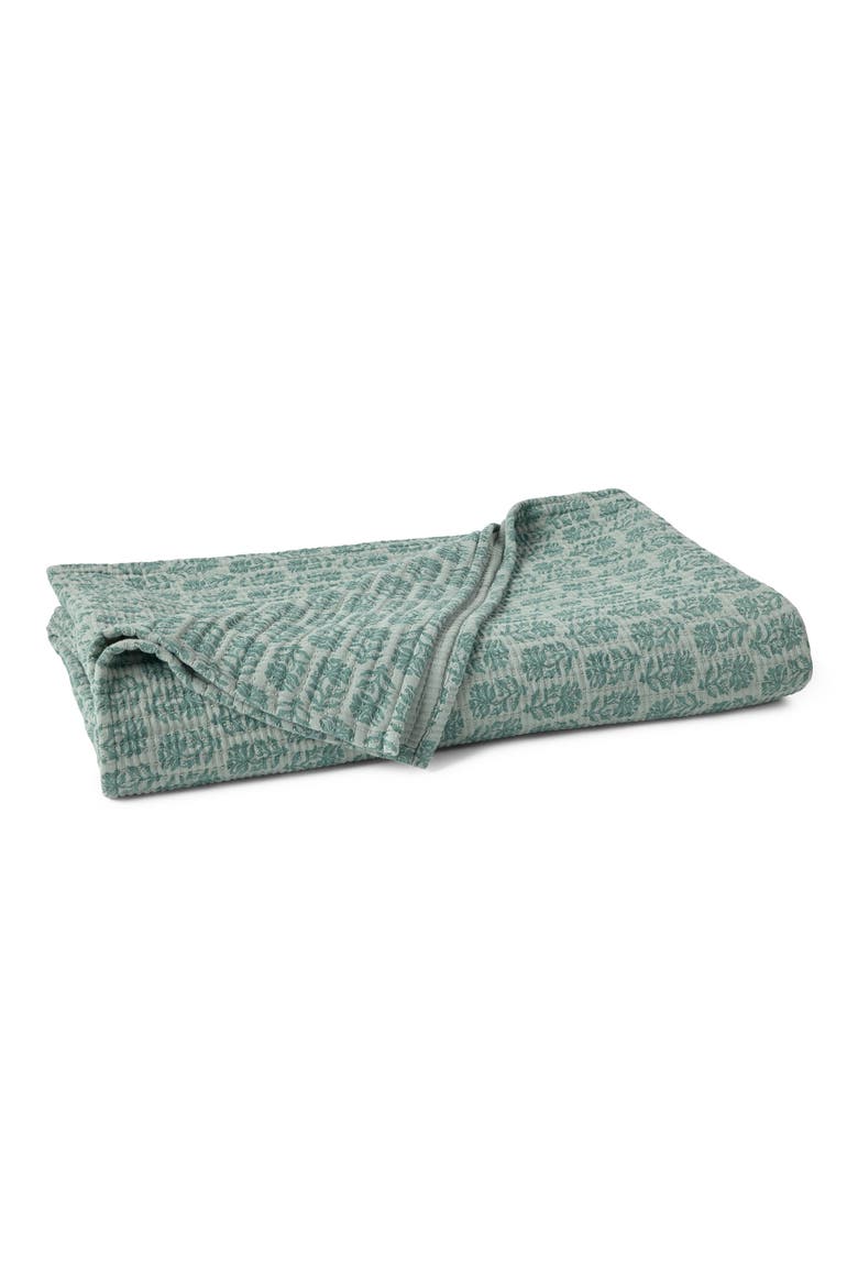 Mirada Organic Cotton Matelassé Blanket, Main, color, THYME CHRYSANTHEMUM