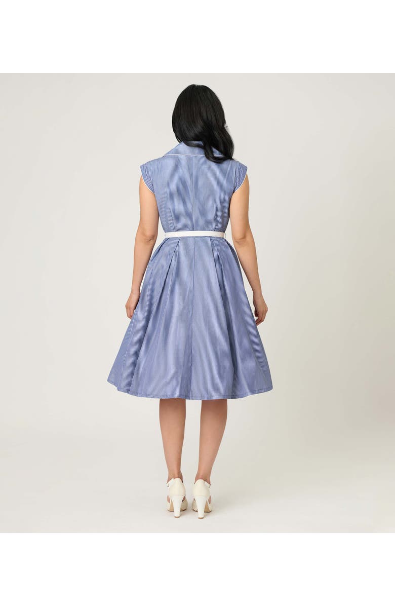 Unique Vintage Shirt Swing Dress, Alternate, color, Blue & White Stripe