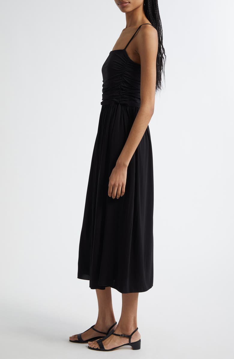 Weekend Max Mara Ghia Cross Back Ruched Sundress, Alternate, color, Black
