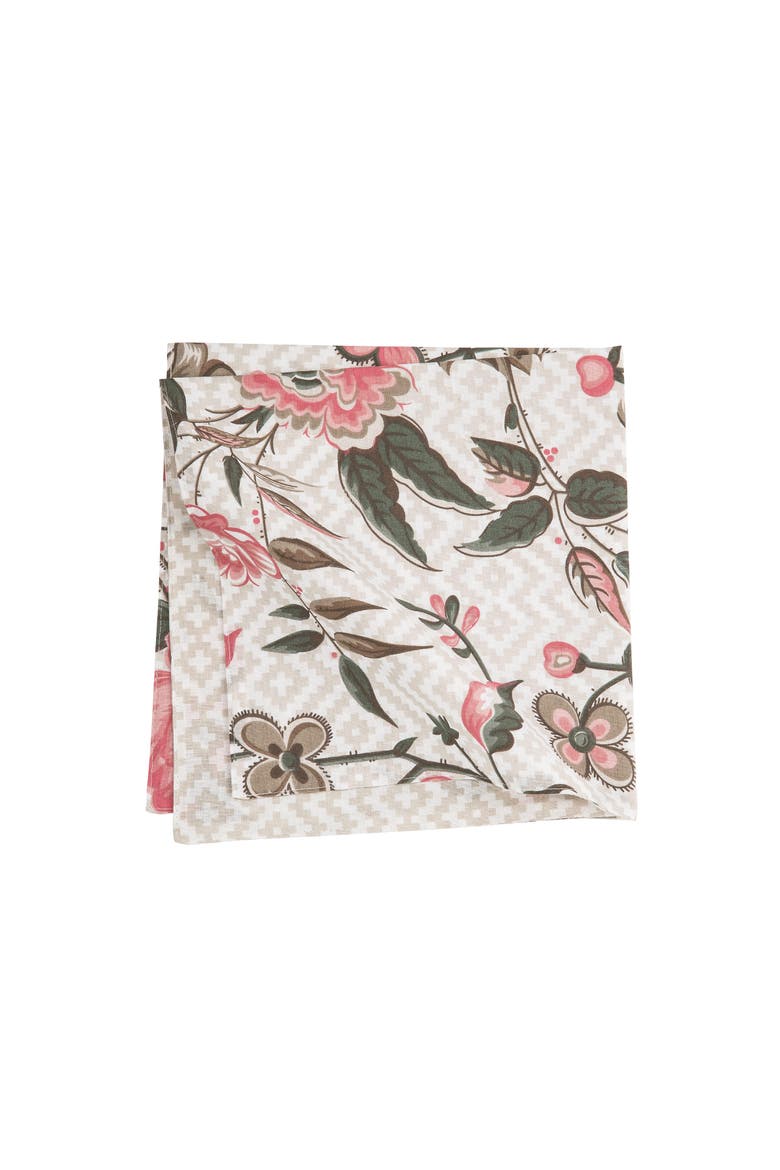Blair Garden Cotton Reversible Cloth Napkin Set of 6, Alternate, color, Brown