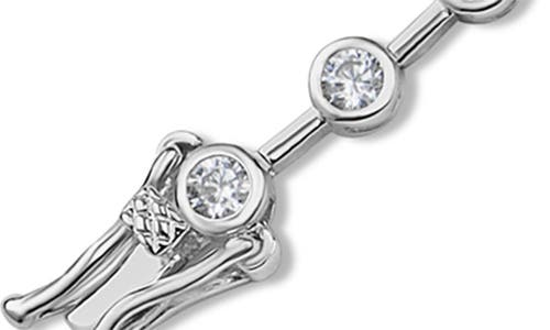 Cz By Kenneth Jay Lane Bezel Set Cubic Zirconia Tennis Bracelet In Silver