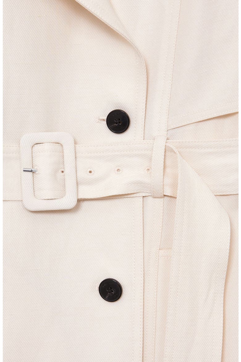 Charli Linen Blend Trench Coat, Alternate, color, WHITE