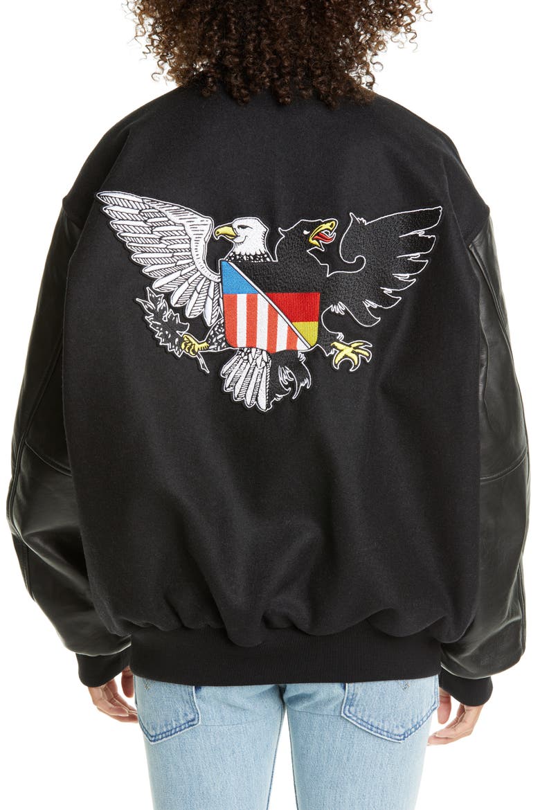 College Bomber Jacket, Alternate, color, BLACK
