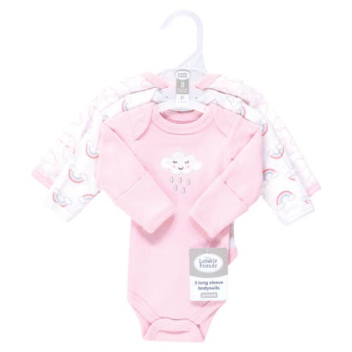 Luvable Friends Preemie Long Sleeve Bodysuits 3pk Foxy In Multi