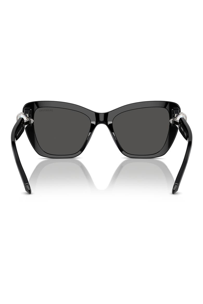 52mm Cat Eye Sunglasses, Alternate, color, BLACK
