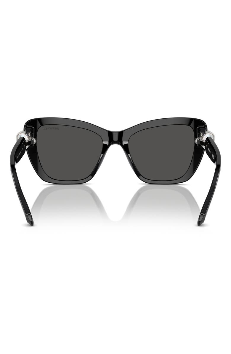 Swarovski 52mm Cat Eye Sunglasses, Alternate, color, Black