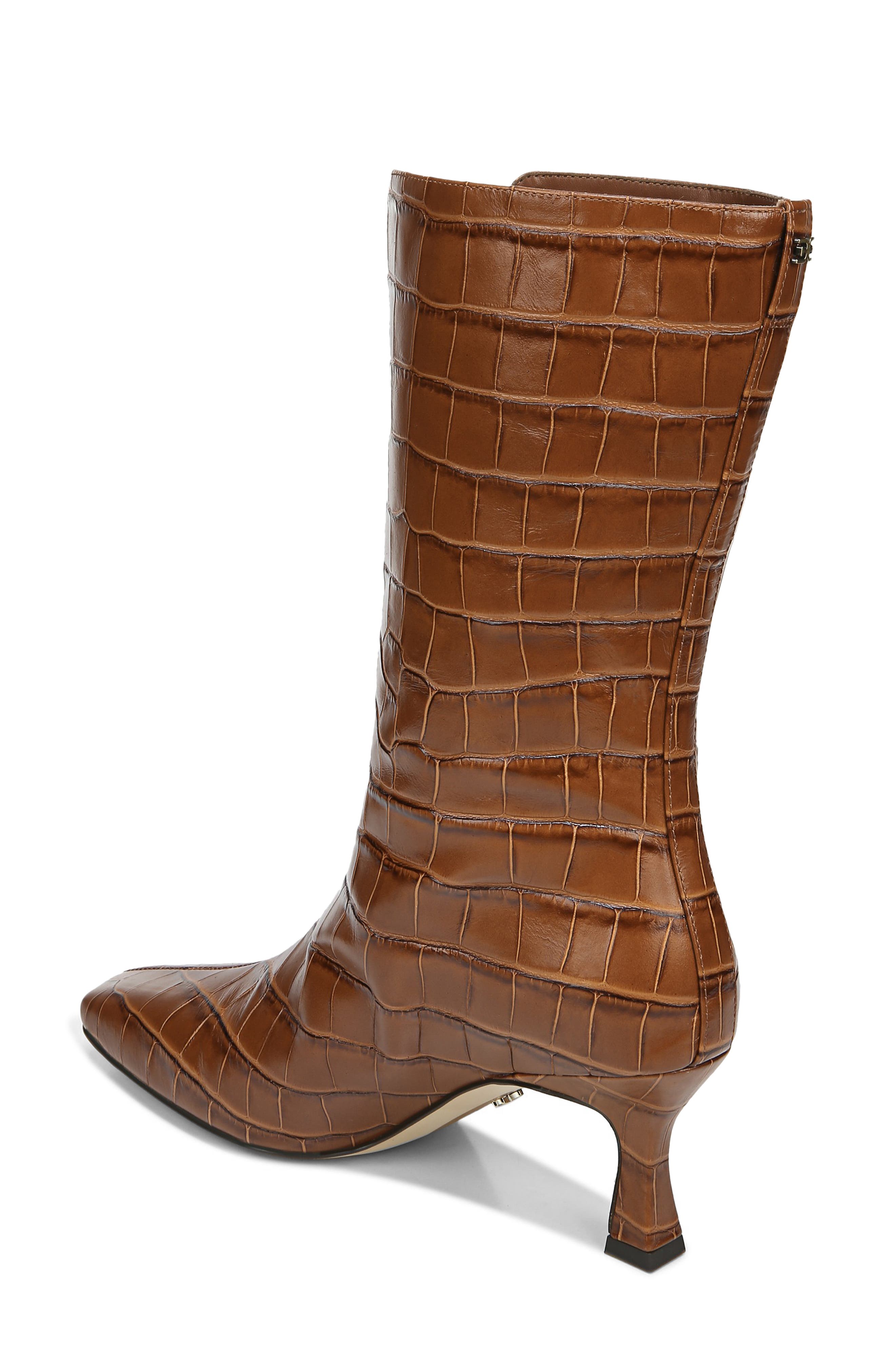 Lolita Square Toe Boot, Alternate, color, TAWNY BROWN CROCODILE
