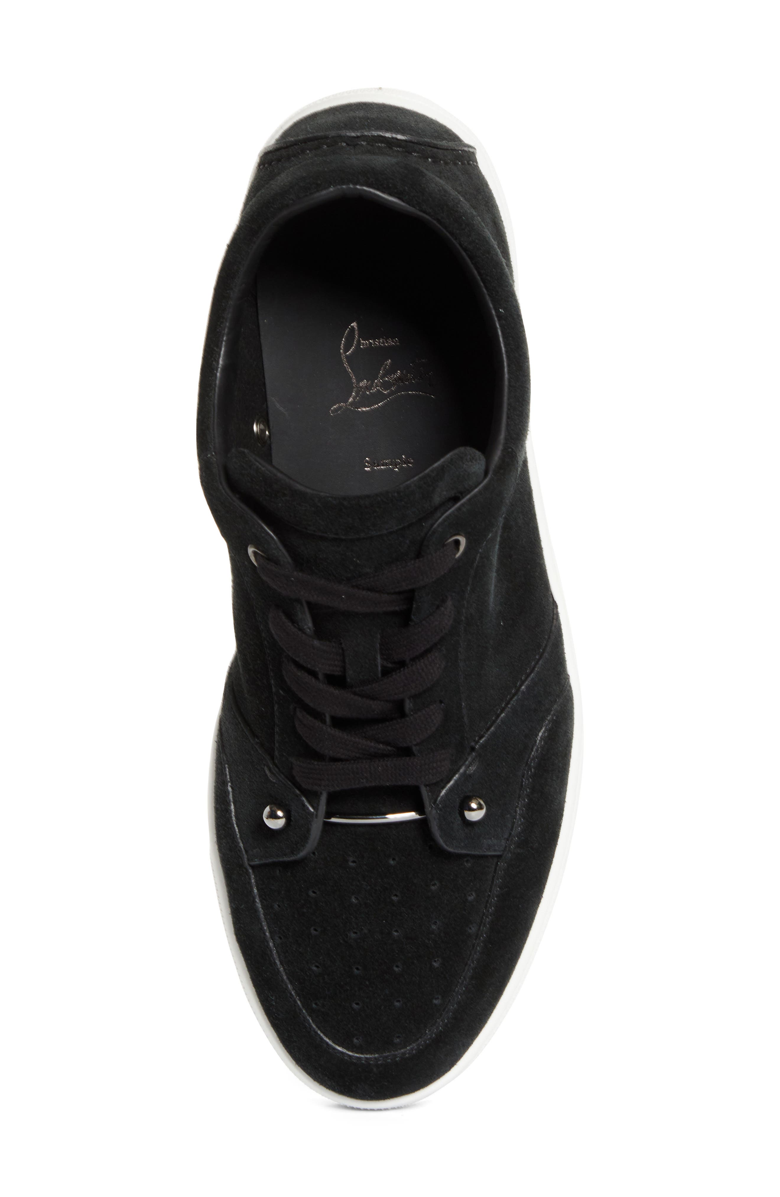 Christian Louboutin Chambelisneak Flat Low Top Sneaker, Alternate, color, Black