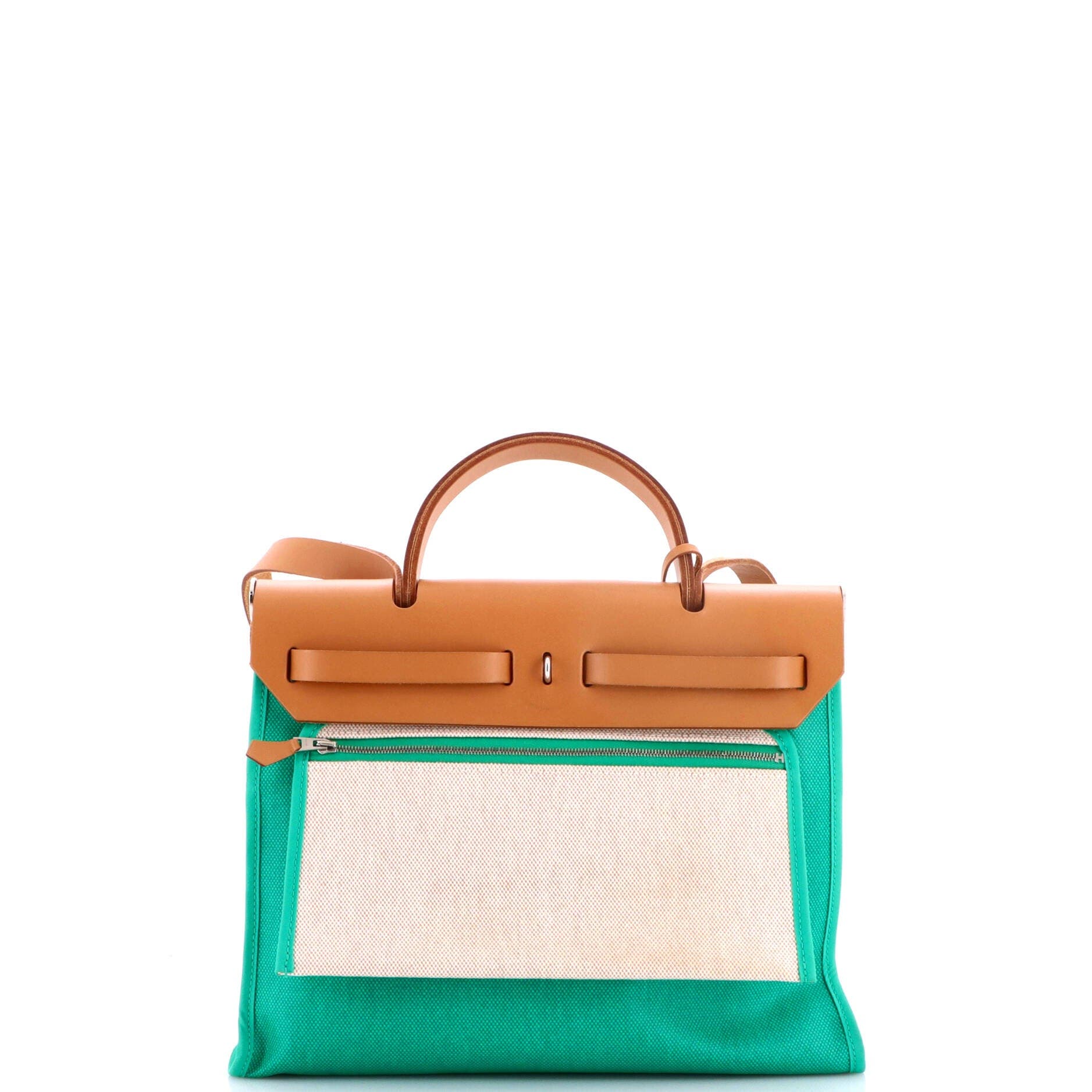 Herbag Zip Berline Vache Canvas and Leather 31, Alternate, color, Green