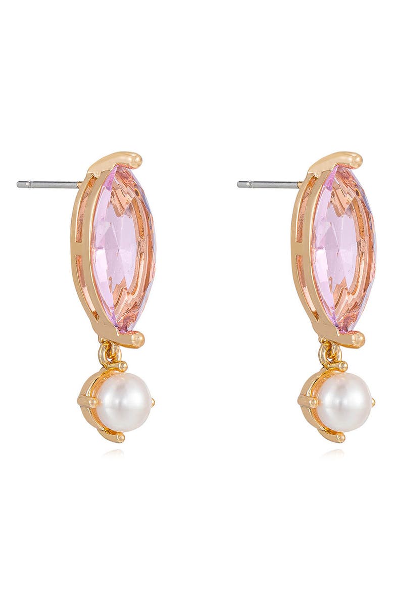 Ettika Sweet Mauve Cultured Pearl Earrings, Alternate, color, 
