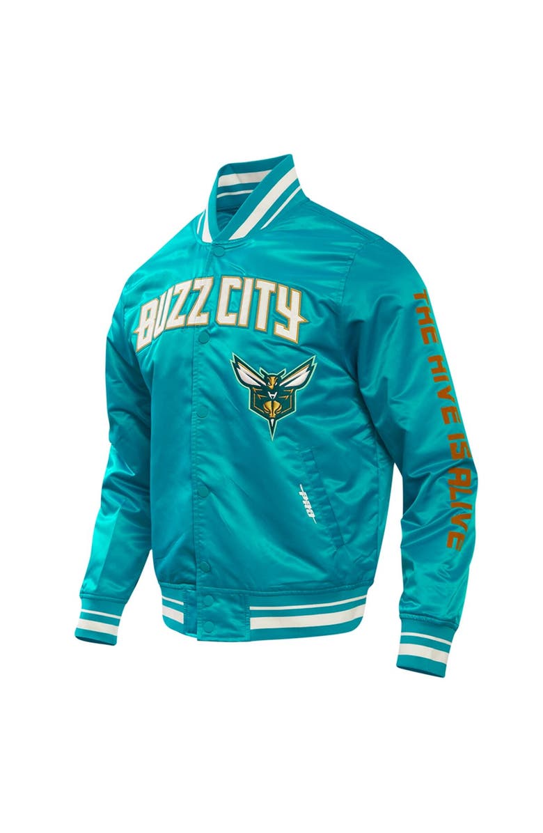 PRO STANDARD Men's Pro Standard Teal Charlotte Hornets 2023/24 City Edition Satin Full-Snap Jacket, Alternate, color, Teal