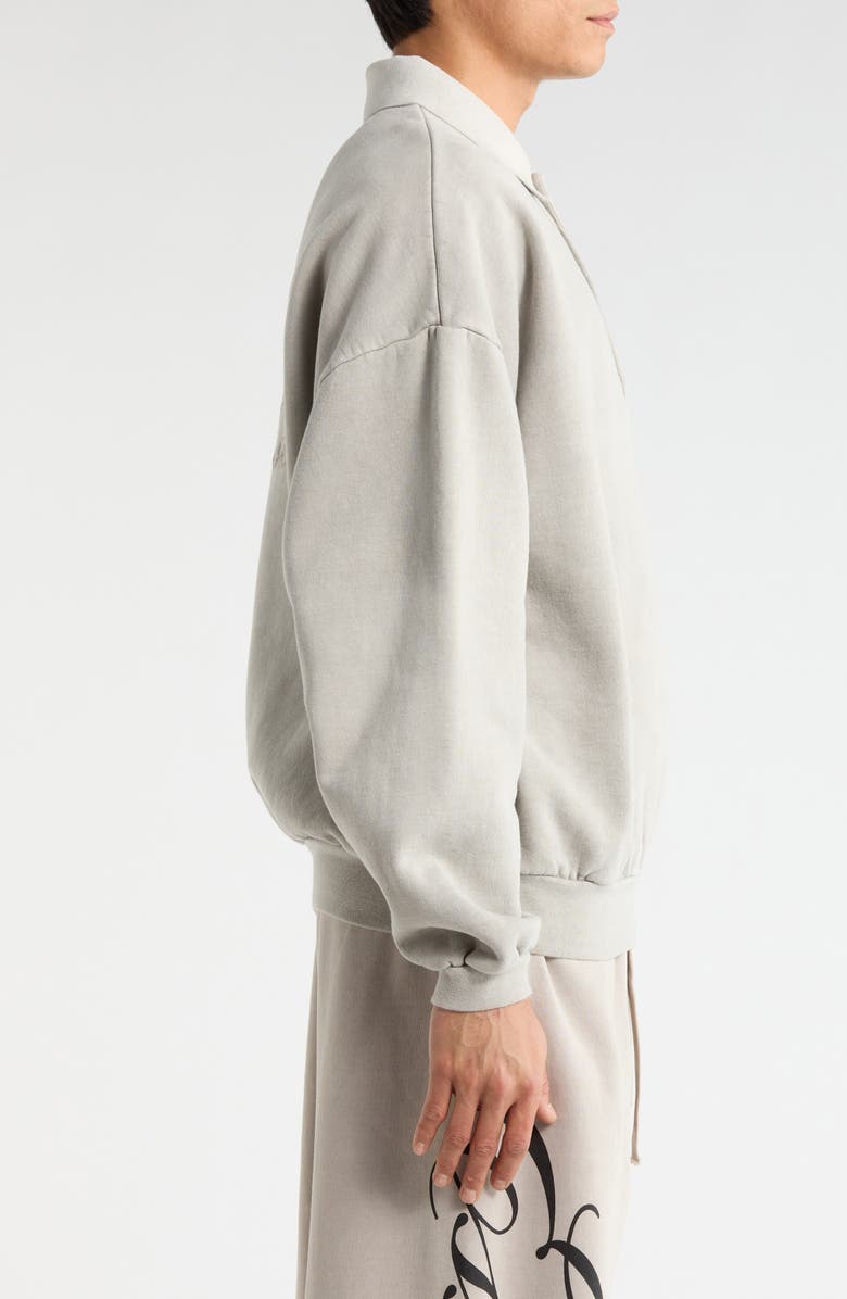 Fear of God Essentials Classic Polo Sweatshirt, Alternate, color, Smoke Grey