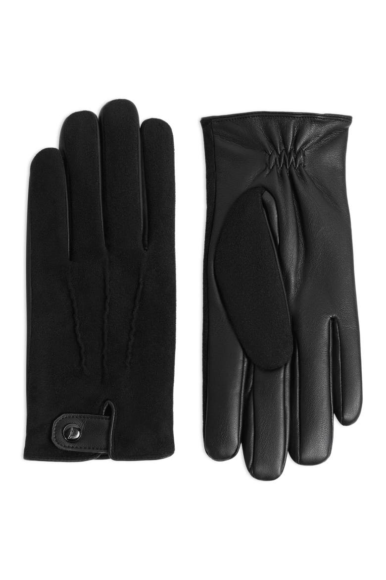 Mario Suede Gloves, Main, color, Black