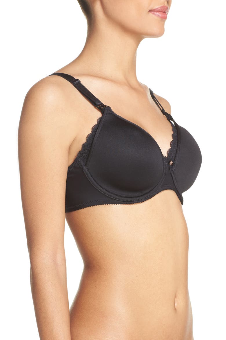 Merci Lightweight Nursing Bra, Alternate, color, BLACK