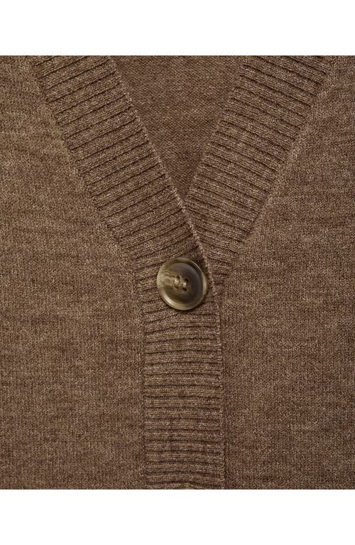 Mango V-neck Cardigan In Brown