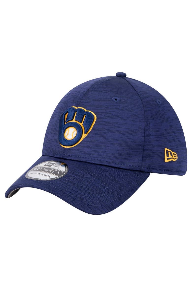 Men's New Era Navy Milwaukee Brewers Tech 39THIRTY Flex Hat, Main, color, Navy