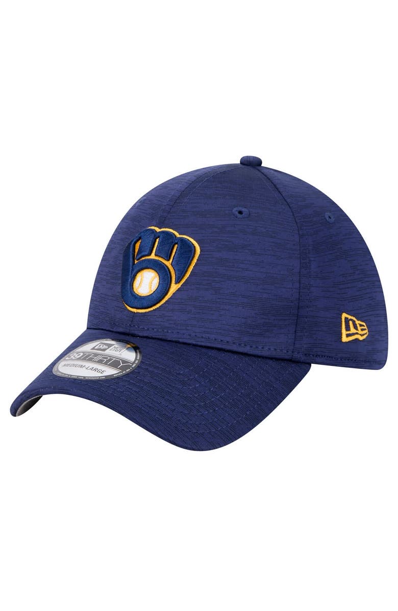 New Era Men's New Era Navy Milwaukee Brewers Tech 39THIRTY Flex Hat, Main, color,