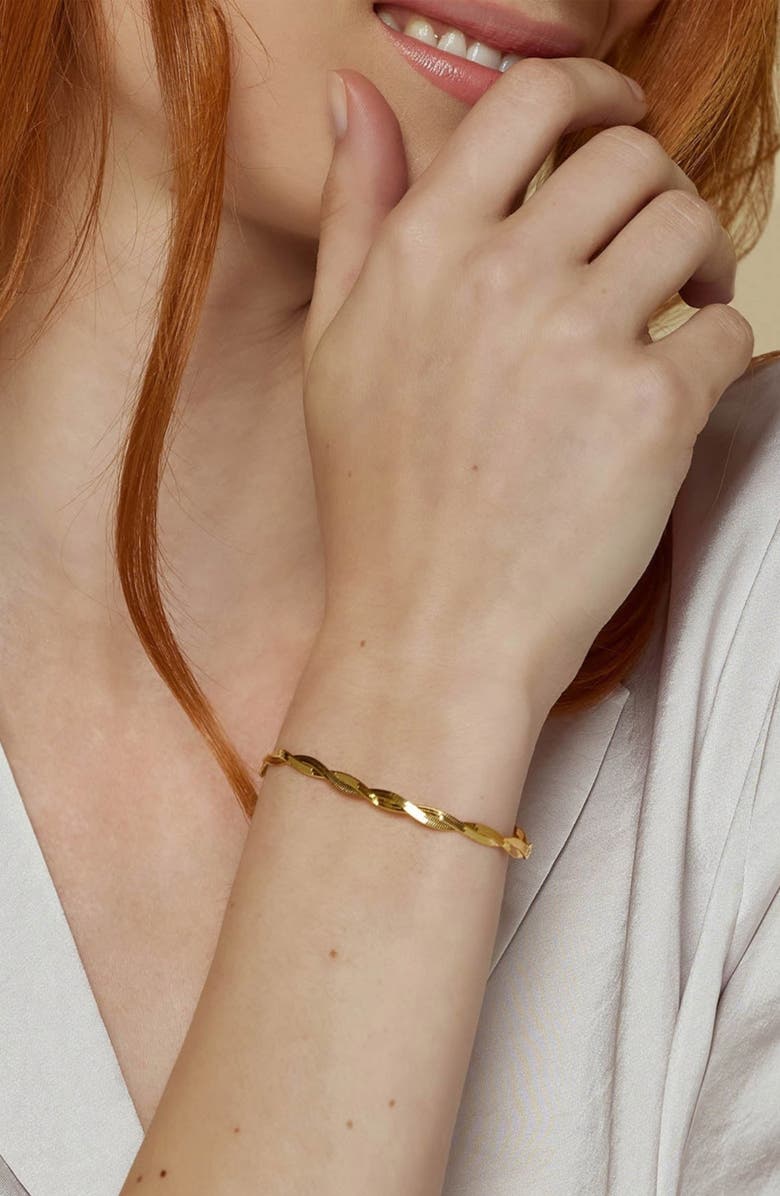 Bearfruit Jewelry 18k Gold Plating over Sterling Silver Cass Chain Bracelet Trendy Minimalist Jewelry Unique, Alternate, color, Gold