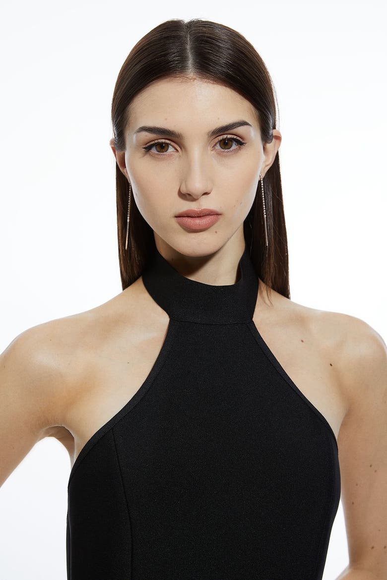 Bandage Halter Midi Dress, Alternate, color, Black