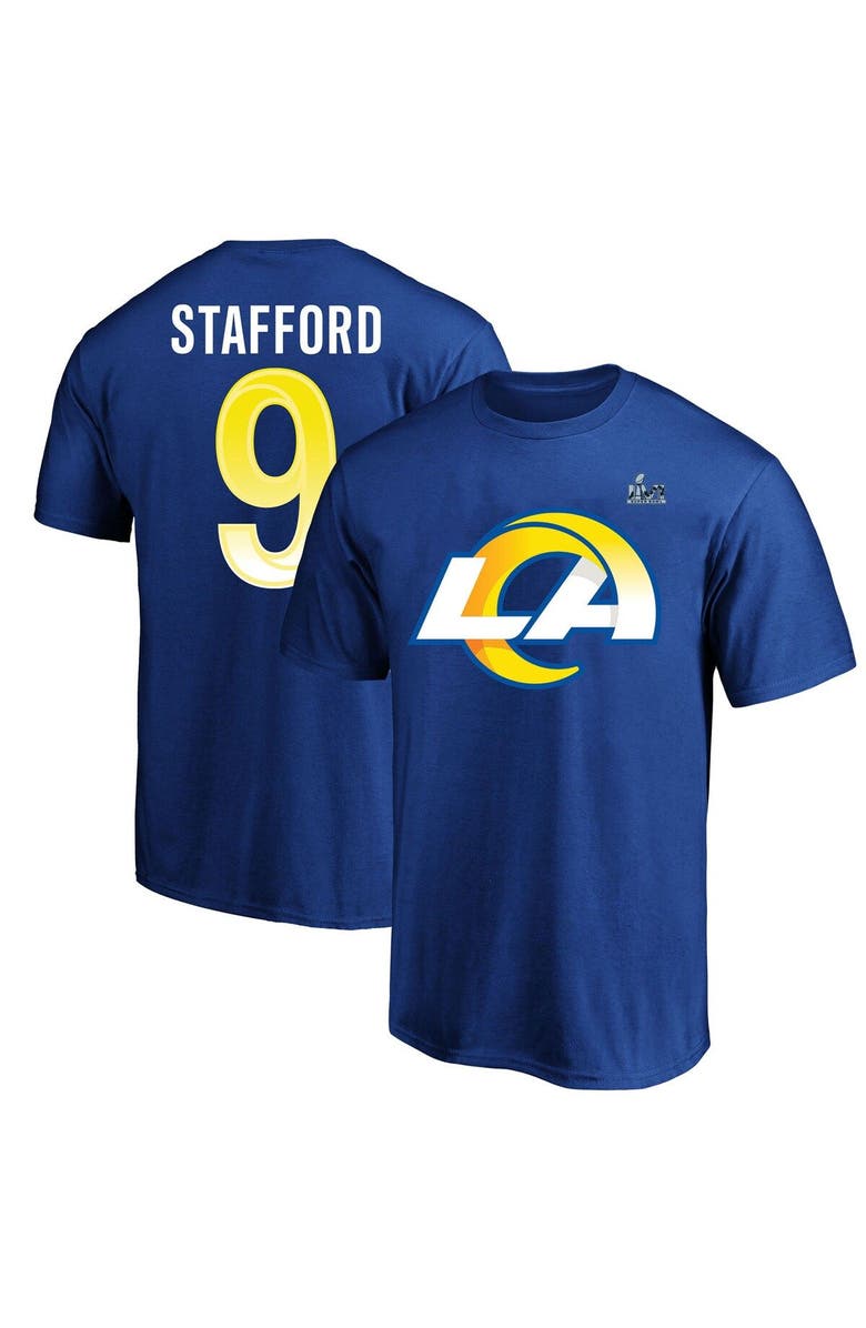 FANATICS Men's Fanatics Branded Matthew Stafford Royal Los Angeles Rams Super Bowl LVI Big & Tall Name & Number T-Shirt, Main, color,
