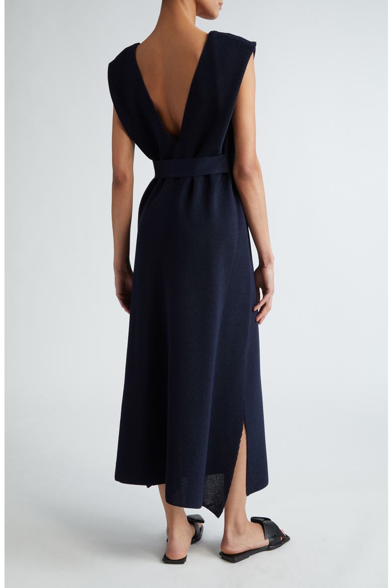 Washi Belted Sleevless Dress, Alternate, color, BLACK-NAVY
