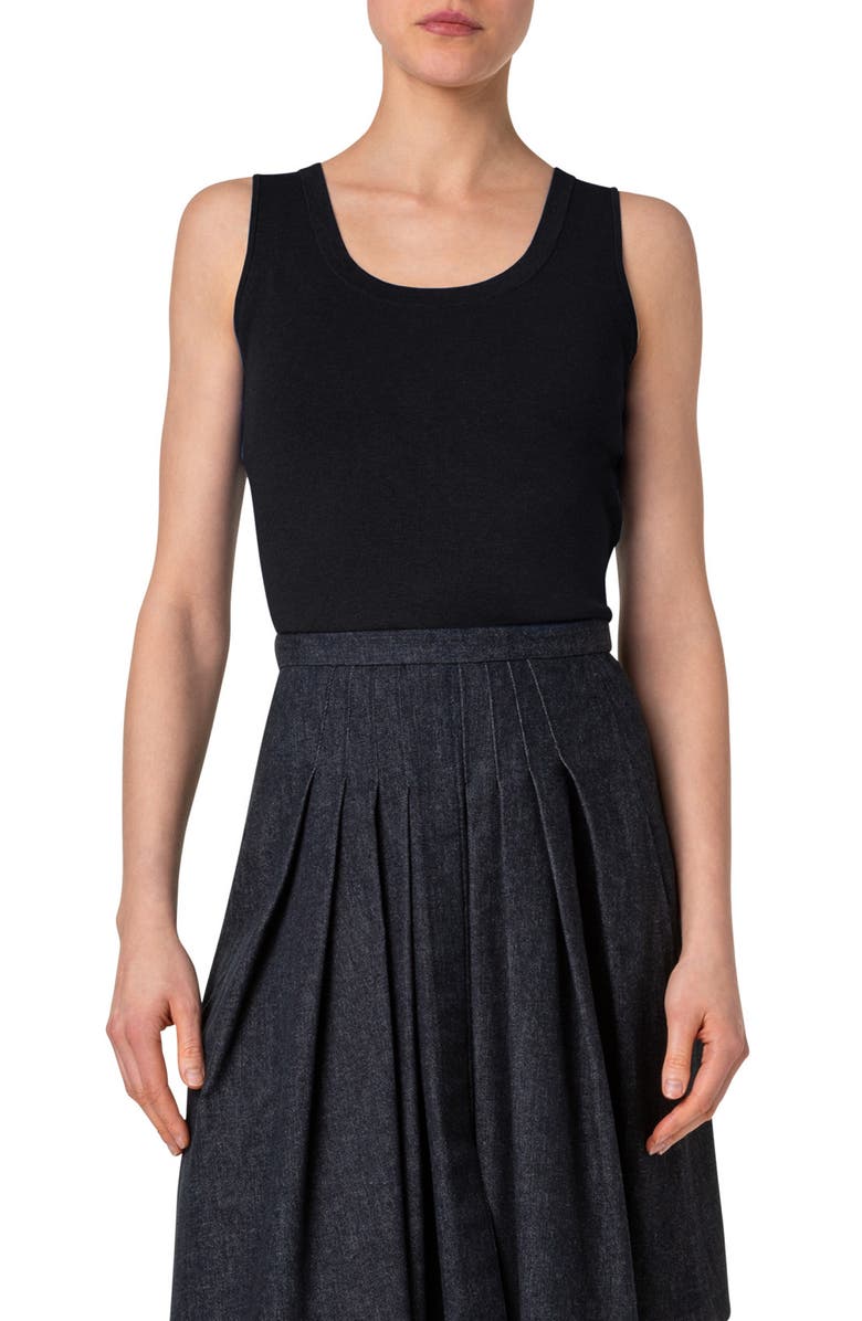Akris Scoop Neck Tank, Main, color, 