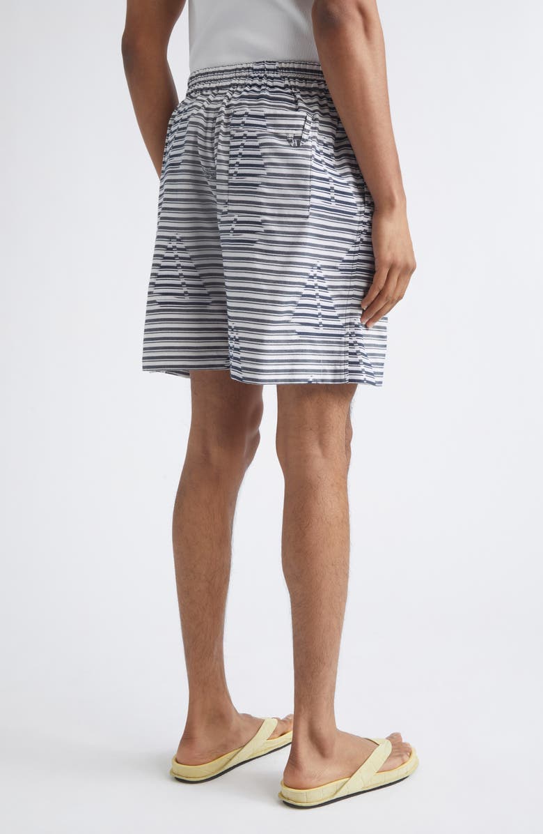 Jacquemus The Caleçon Cotton Jacquard Shorts, Alternate, color, Jacquard Boat Navy / White