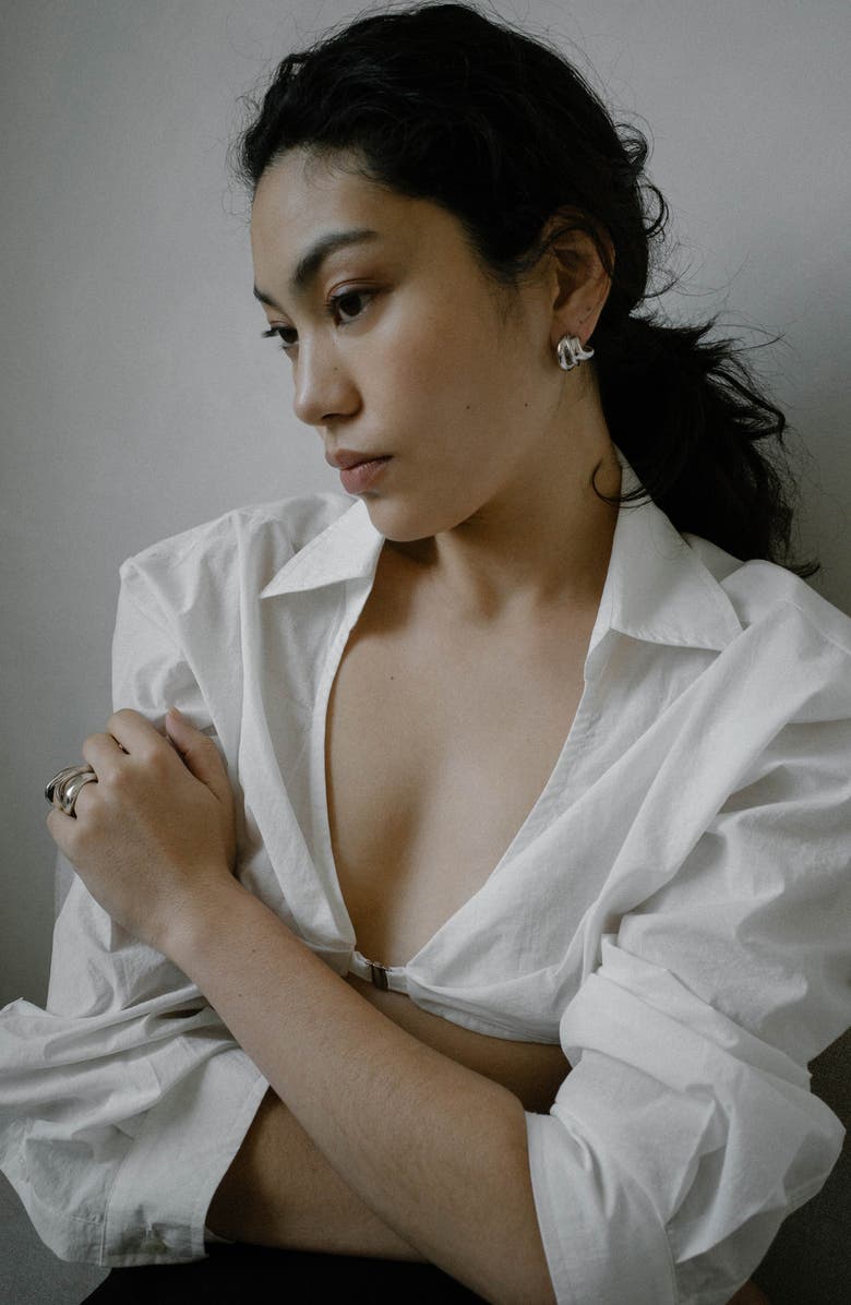 COMPLETEDWORKS Dollop Hoop Earrings, Alternate, color, Silver Plated