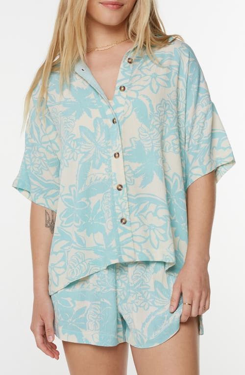 Roxy Kokomo Floral Camp Shirt In Blue