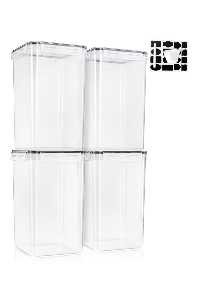 4-Pack Airtight Dry Food Storage Containers, Main, color, CLEAR