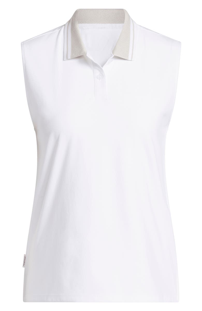 adidas Performance Sleeveless Polo, Alternate, color, White/ Beige