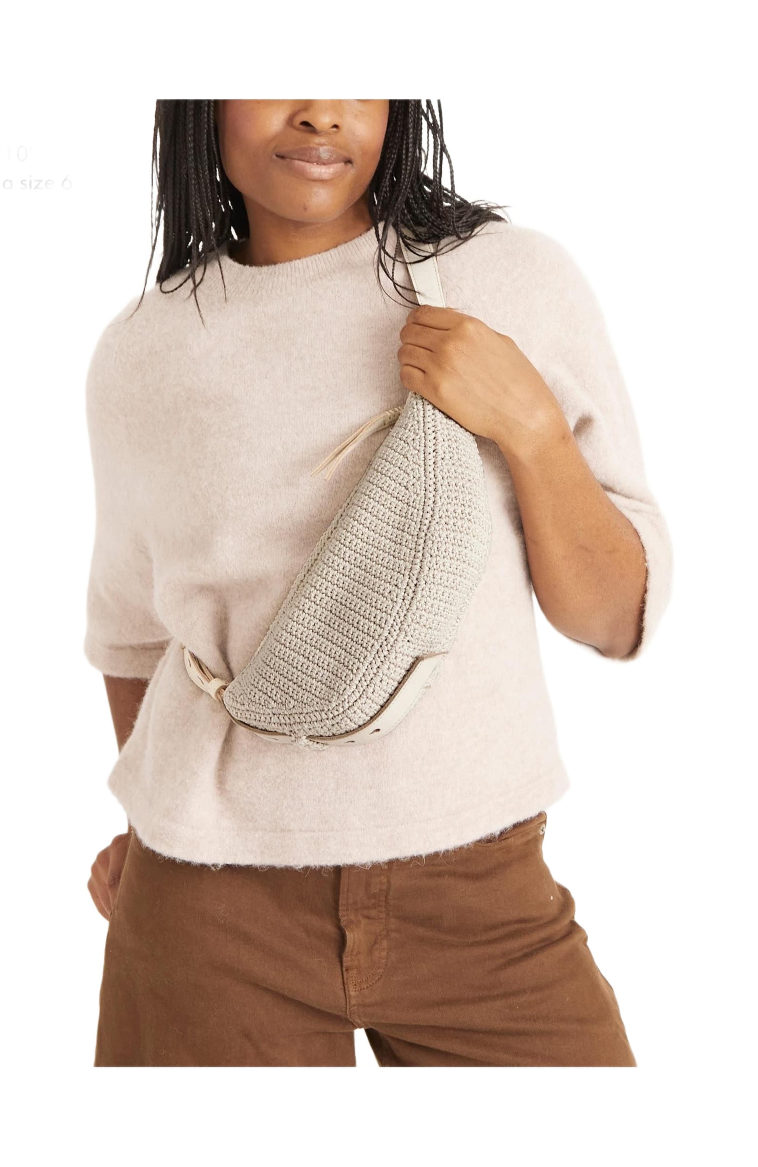 Tess Sling Crochet Bag, Alternate, color, Ecru