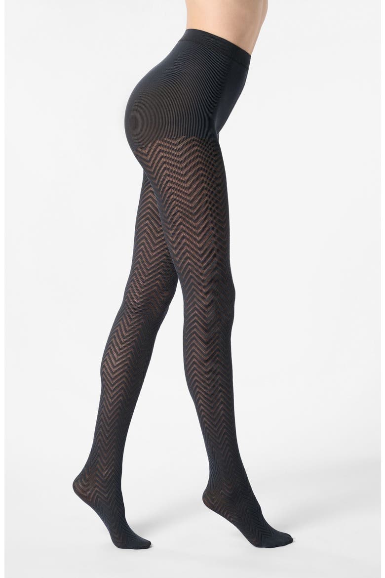Herringbone Opaque Tights, Main, color, NEARLY BLACK