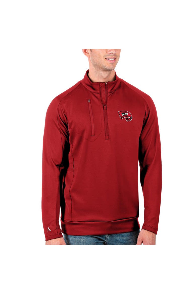 Men's Antigua Red Western Kentucky Hilltoppers Generation Half-Zip Pullover Jacket, Alternate, color, Red