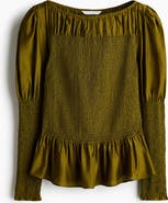 H&M Smocked Viscose-blend Blouse