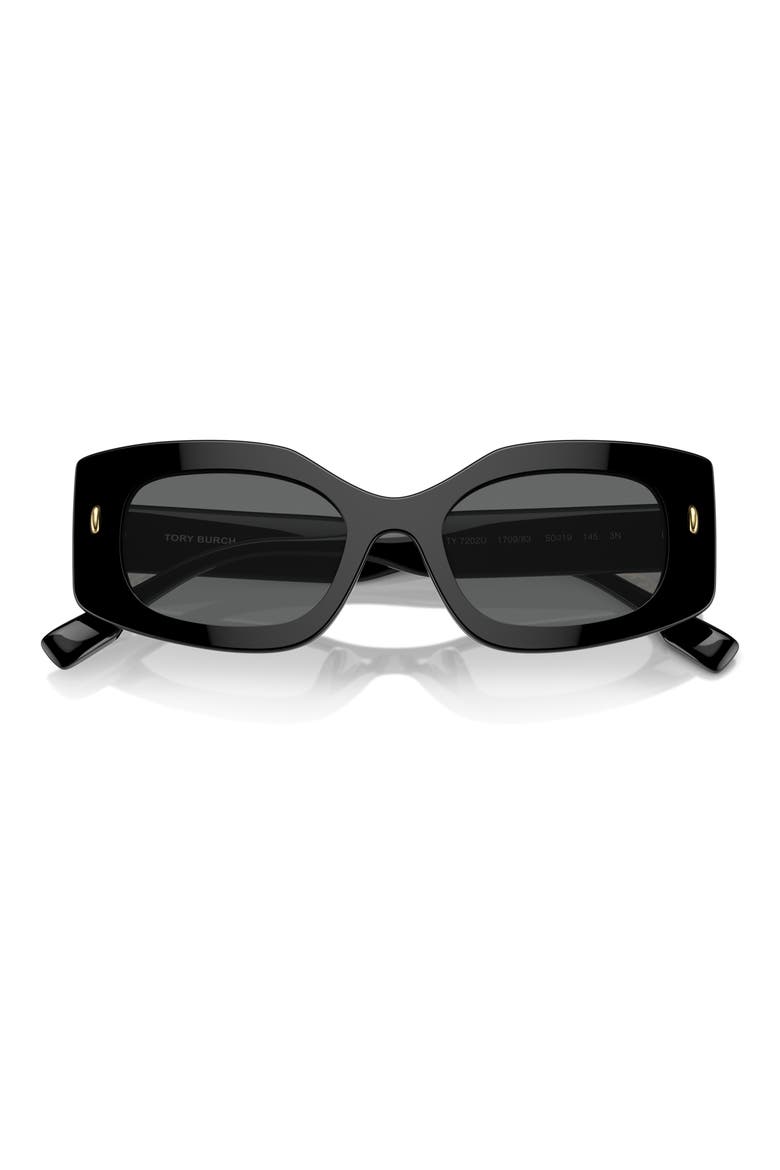 50mm Irregular Sunglasses, Alternate, color, BLACK