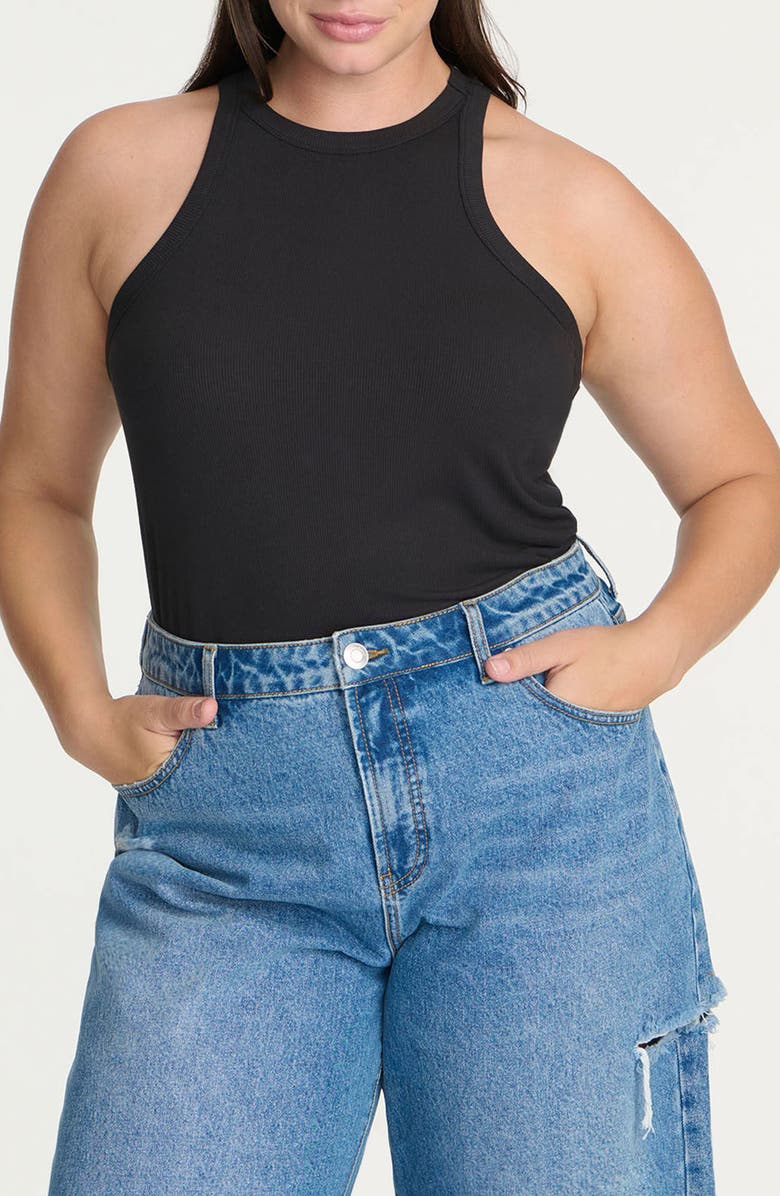 ELOQUII Racerback Rib Tank, Main, color, 