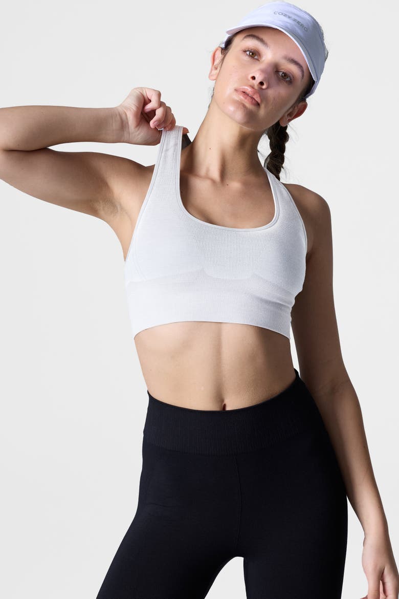 Women's Tech Merino Mid-Support Sports Bra, Alternate, color, White