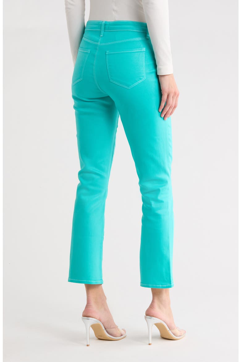 Tati High Waist Coated Crop Micro Bootcut Jeans, Alternate, color, POOL BLUE/WHT CON CT