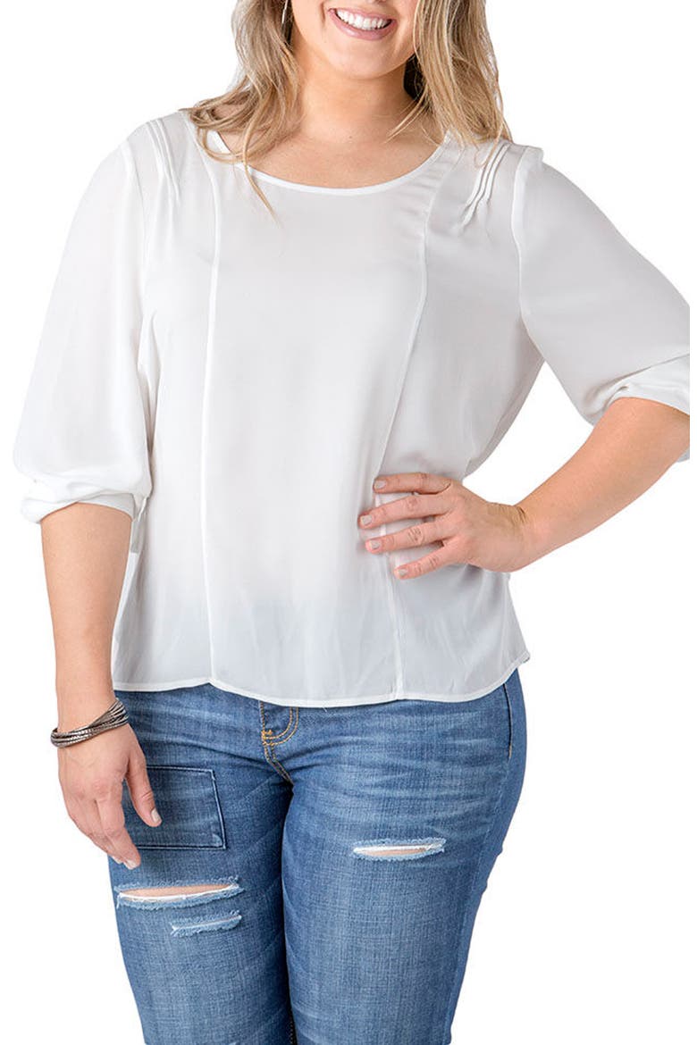 Joanna Cinch Back Top, Main, color, WHITE
