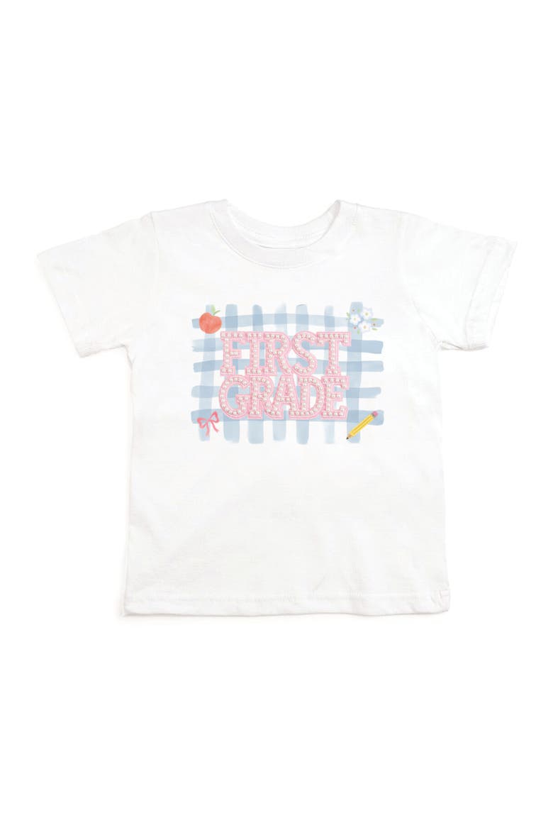 First Grade Pearl Patch Short Sleeve T-Shirt, Main, color, White