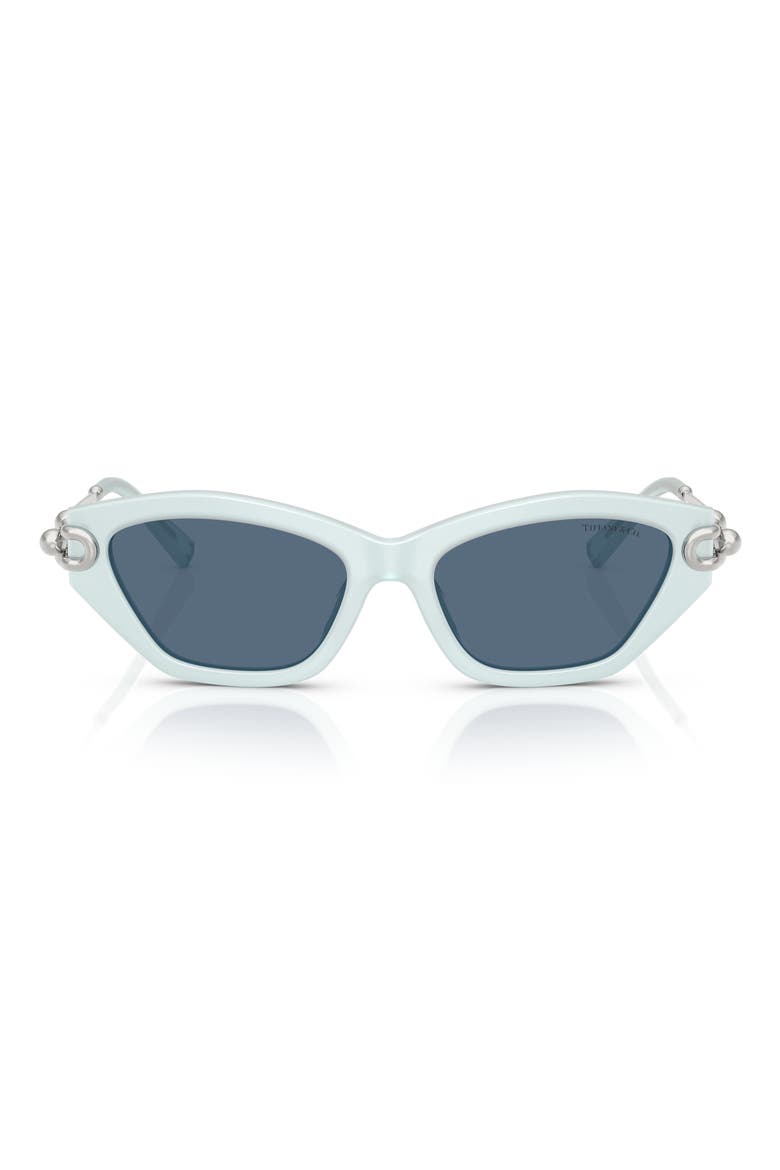 53mm Cat Eye Sunglasses, Main, color, FROSTED PALE SAPPHIRE / BLUE